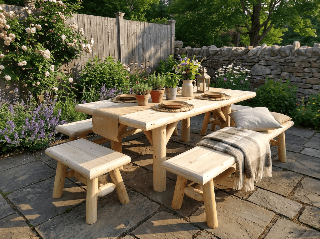 Handmade Rustic Outdoor Picnic Table - SNOODBANGER customs
