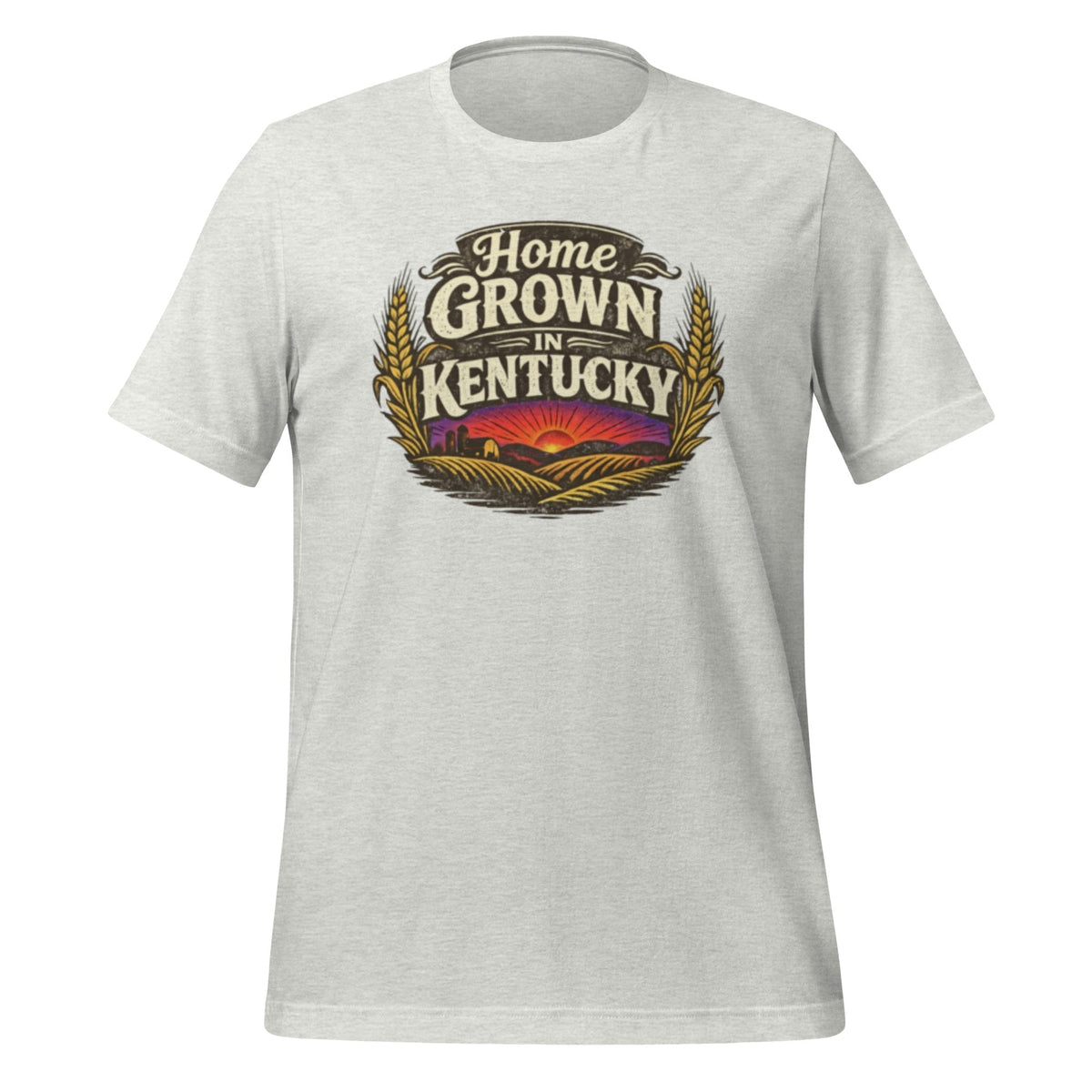 Home Grown in Kentucky T-Shirt | Vintage Wheat & Hills Design | Classic Cotton - SNOODBANGER customs