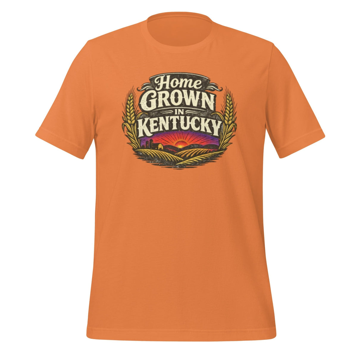 Home Grown in Kentucky T-Shirt | Vintage Wheat & Hills Design | Classic Cotton - SNOODBANGER customs