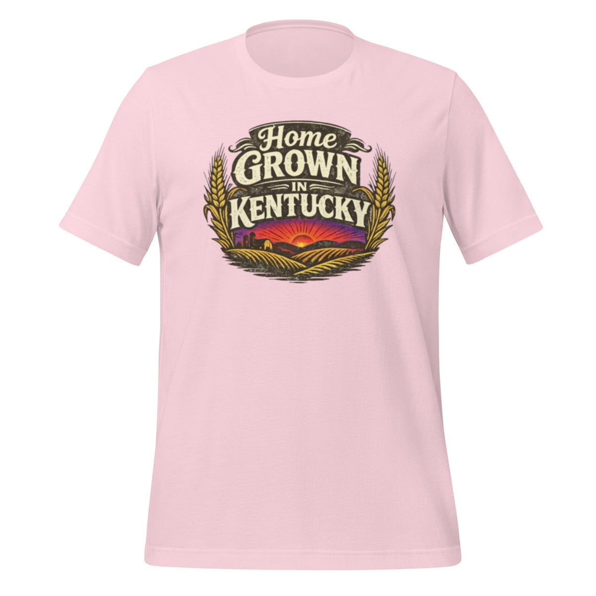 Home Grown in Kentucky T-Shirt | Vintage Wheat & Hills Design | Classic Cotton - SNOODBANGER customs