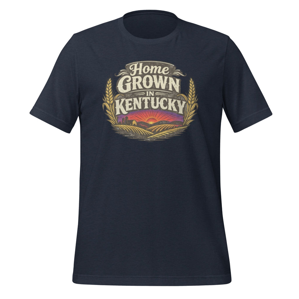 Home Grown in Kentucky T-Shirt | Vintage Wheat & Hills Design | Classic Cotton - SNOODBANGER customs