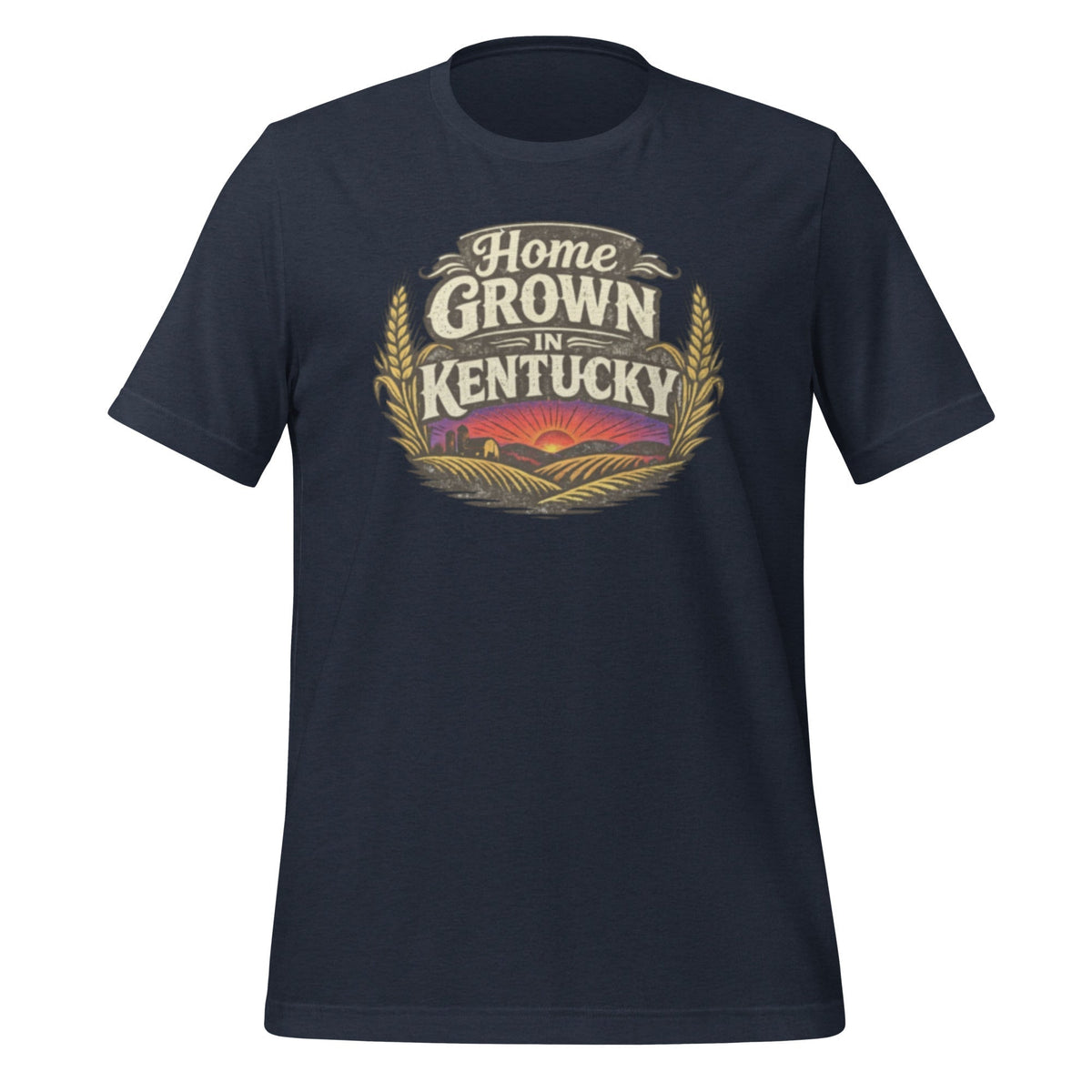 Home Grown in Kentucky T-Shirt | Vintage Wheat & Hills Design | Classic Cotton - SNOODBANGER customs