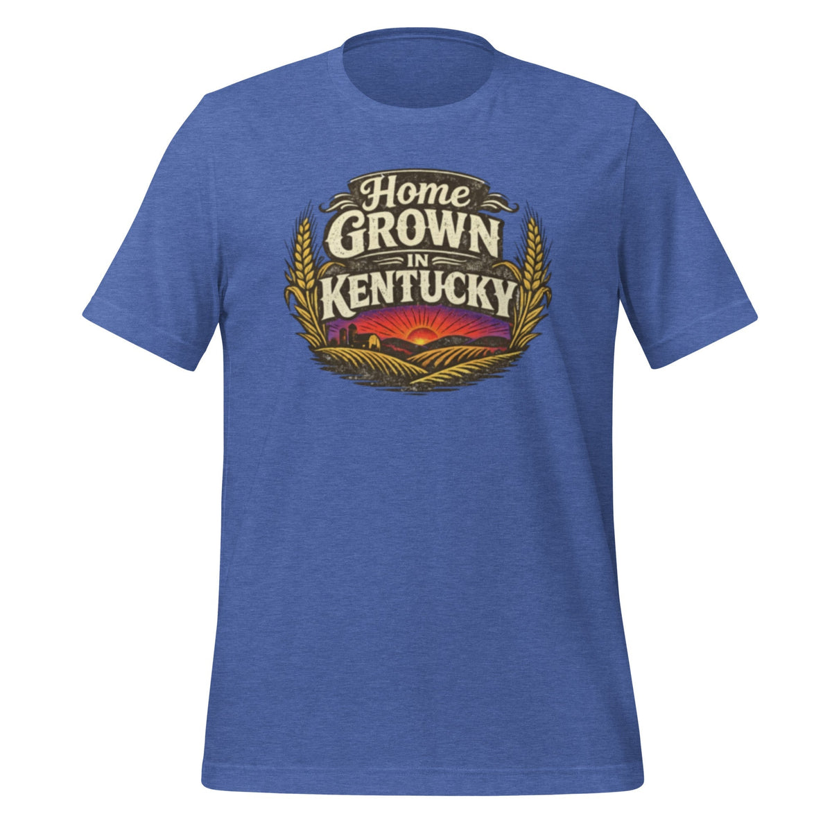 Home Grown in Kentucky T-Shirt | Vintage Wheat & Hills Design | Classic Cotton - SNOODBANGER customs