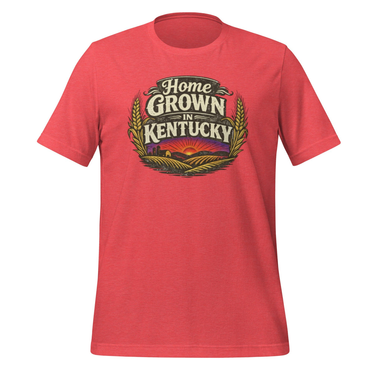 Home Grown in Kentucky T-Shirt | Vintage Wheat & Hills Design | Classic Cotton - SNOODBANGER customs