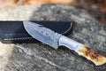 Hunting Skinner Knife Handmade Damascus Steel - SNOODBANGER customs