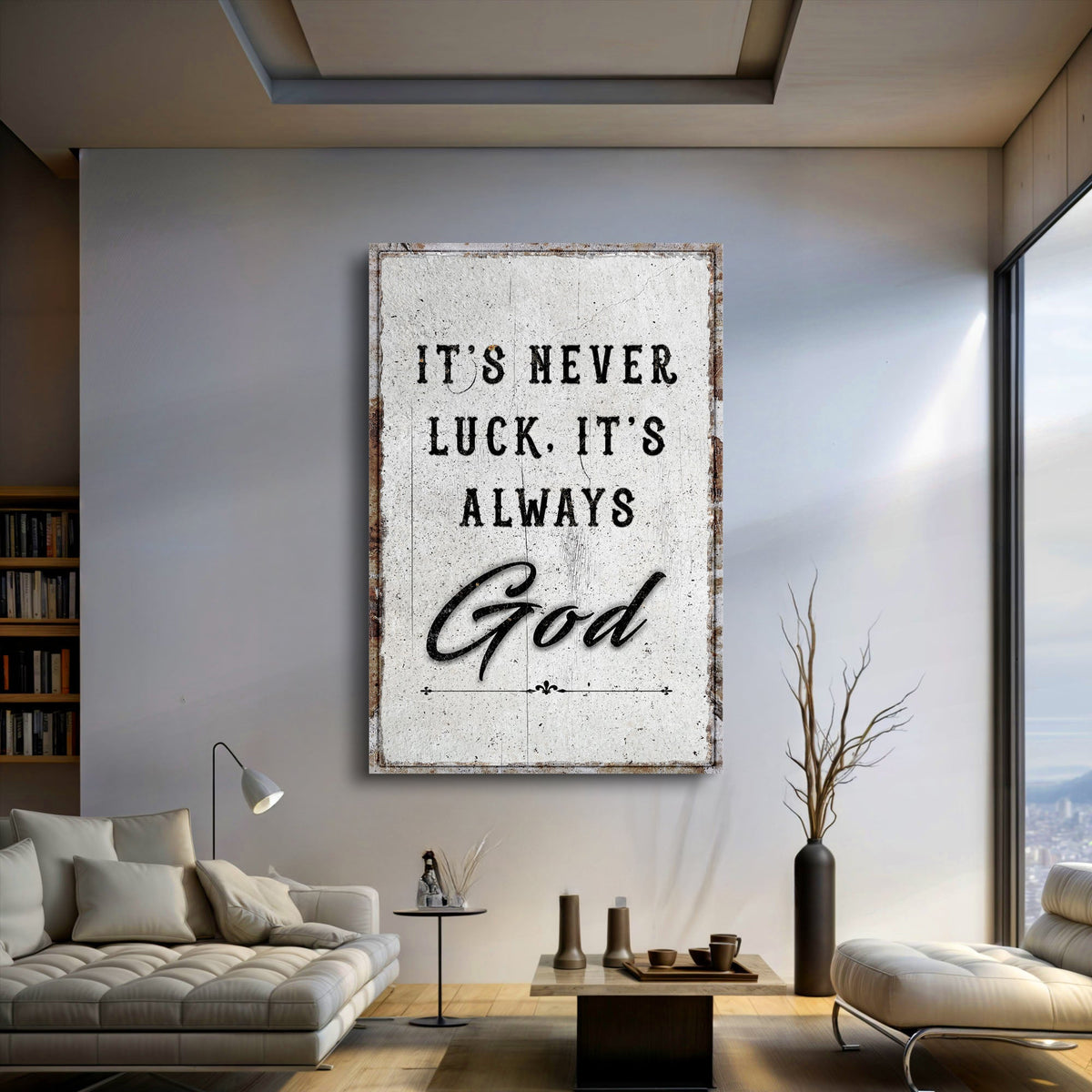 It's Never Luck, It's Always God Faith Wall Art - SNOODBANGER customs
