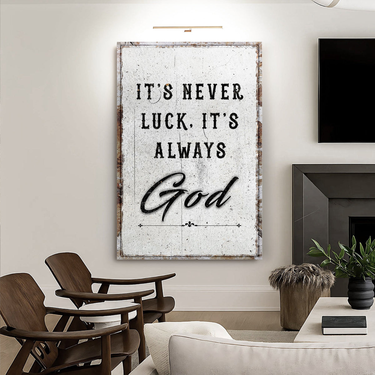 It's Never Luck, It's Always God Faith Wall Art - SNOODBANGER customs