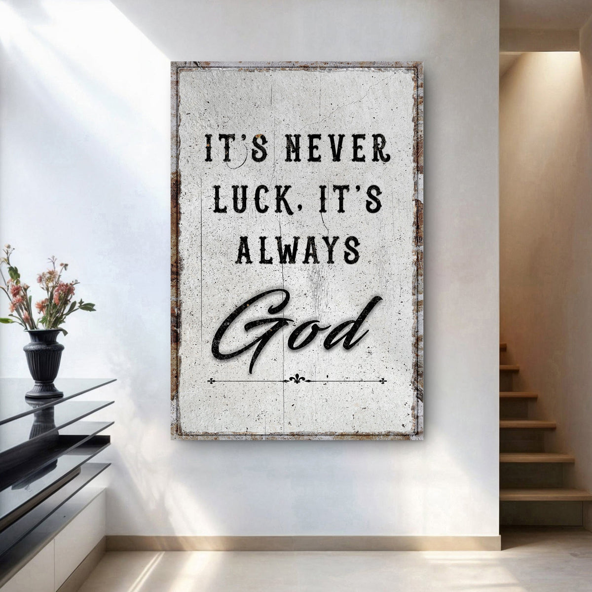 It's Never Luck, It's Always God Faith Wall Art - SNOODBANGER customs