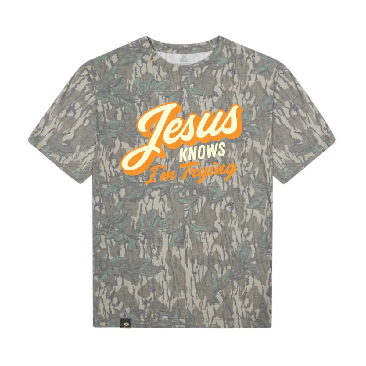 Jesus Knows I'm Trying T-Shirt - SNOODBANGER customs