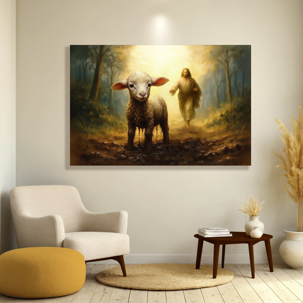 Jesus Running After A Lost Lamb Faith Wall Art - SNOODBANGER customs