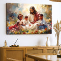 Jesus With Children Faith Wall Art V - SNOODBANGER customs