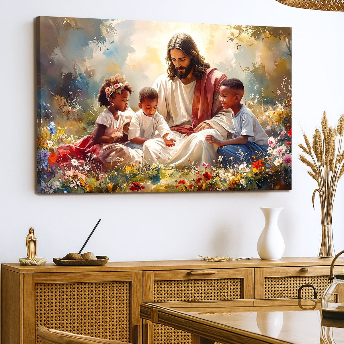Jesus With Children Faith Wall Art V - SNOODBANGER customs