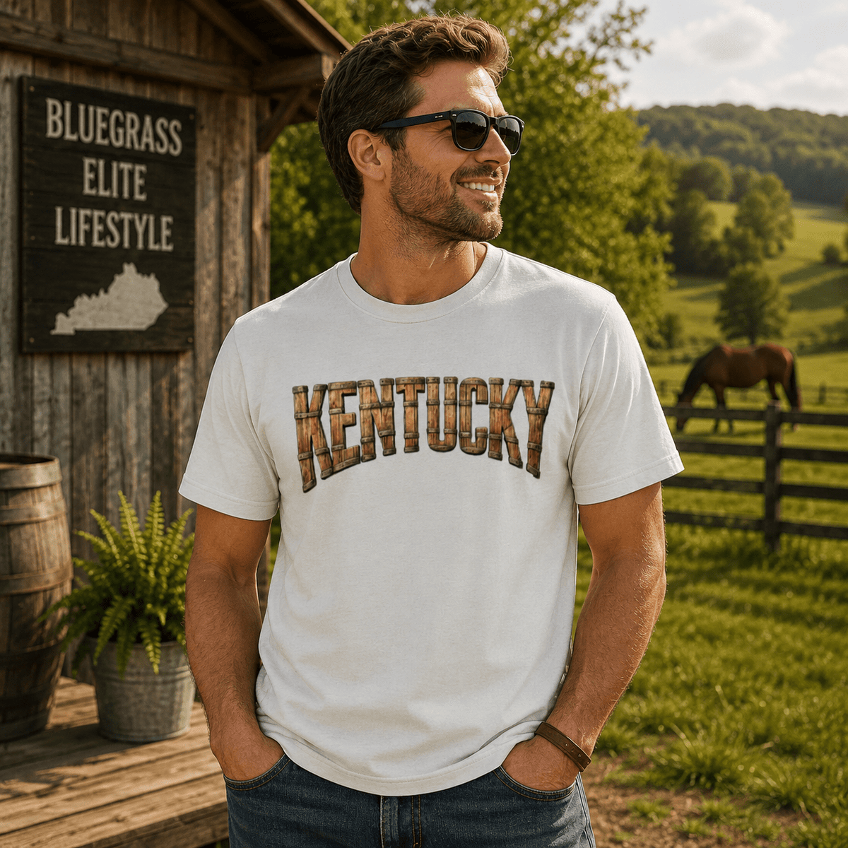 Kentucky Bourbon Shirt | Barrel Text Design | Classic - SNOODBANGER customs