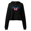 Kentucky Bow Crop Hoodie | Pink Bow + Blue Script | Fleece - SNOODBANGER customs