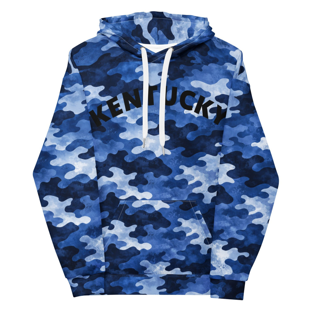 Kentucky Camo Hoodie | Blue Camouflage Arch Design | Classic Comfort - SNOODBANGER customs