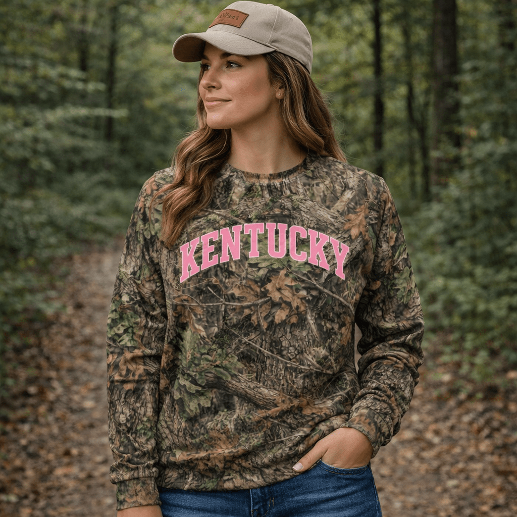Kentucky Camo Sweatshirt | Mossy Oak All-Over Print | Unisex Cotton - SNOODBANGER customs