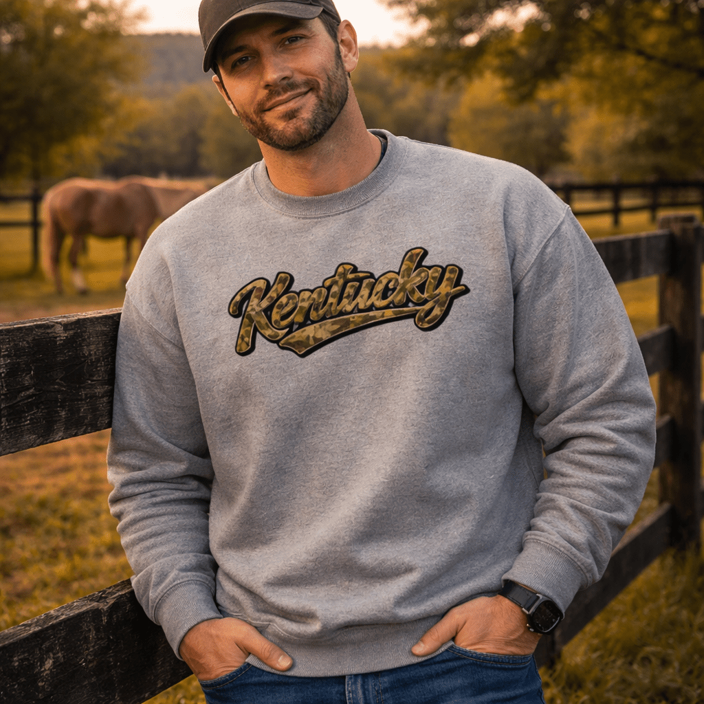 Kentucky Camo Sweatshirt | Outdoor Script Design | Unisex Fit - SNOODBANGER customs