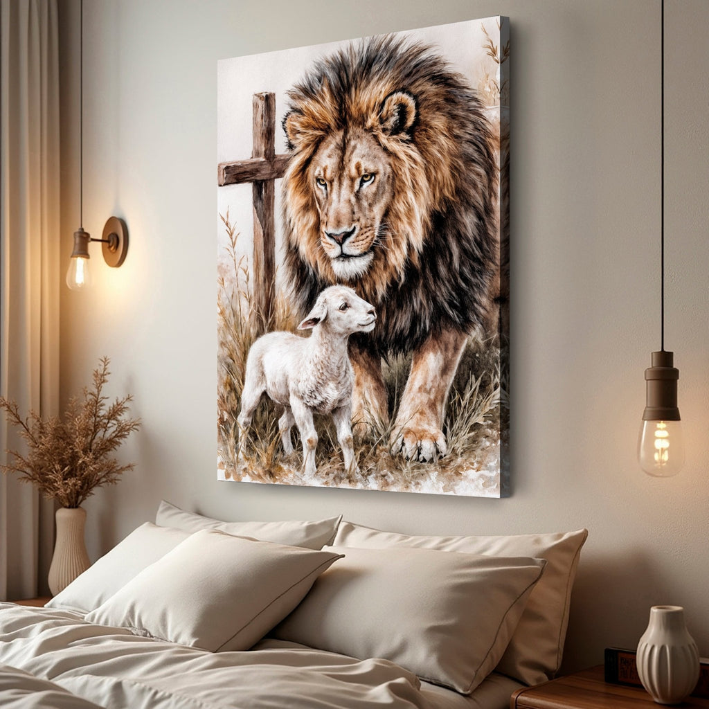 Lion And Sheep Faith Wall Art II - SNOODBANGER customs