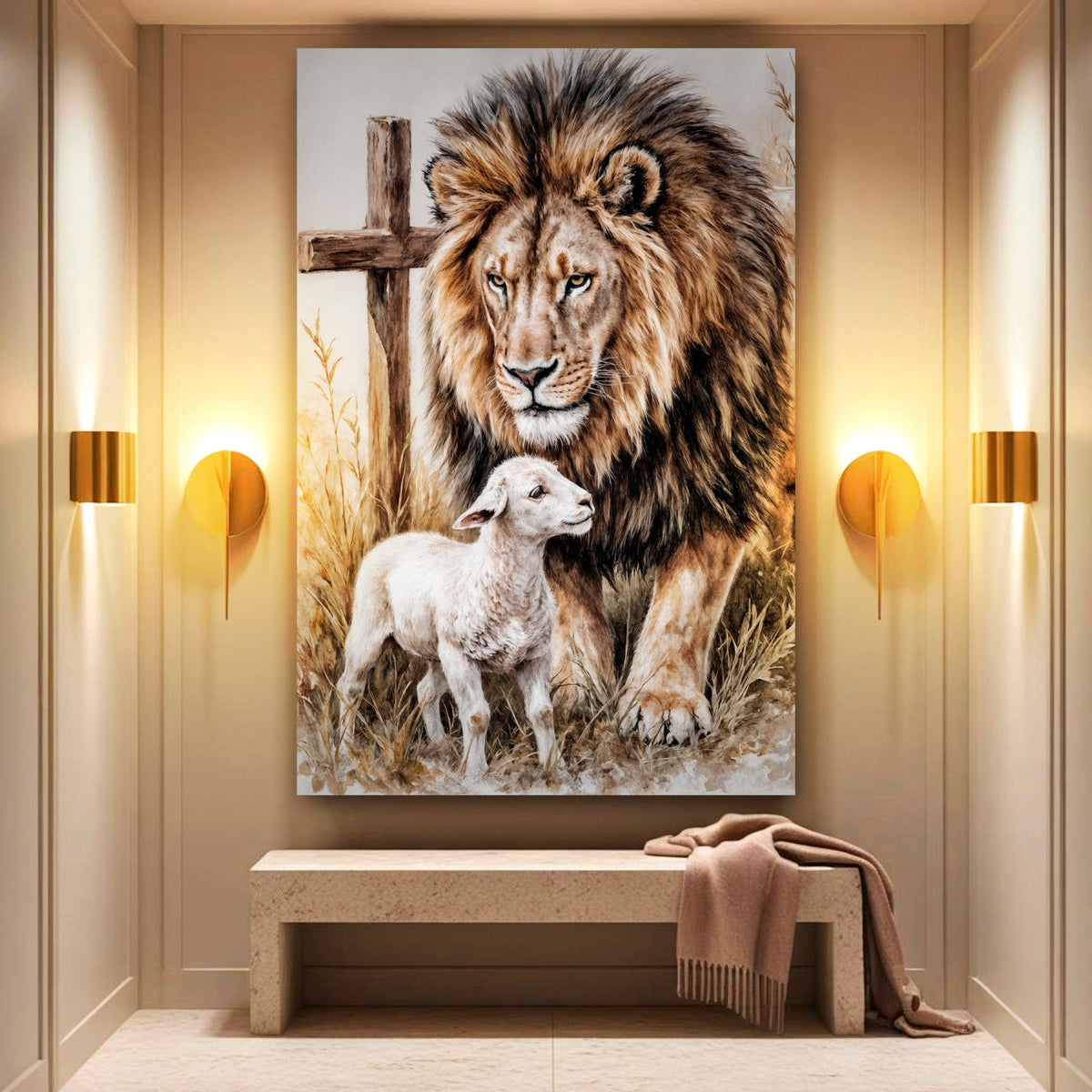 Lion And Sheep Faith Wall Art II - SNOODBANGER customs