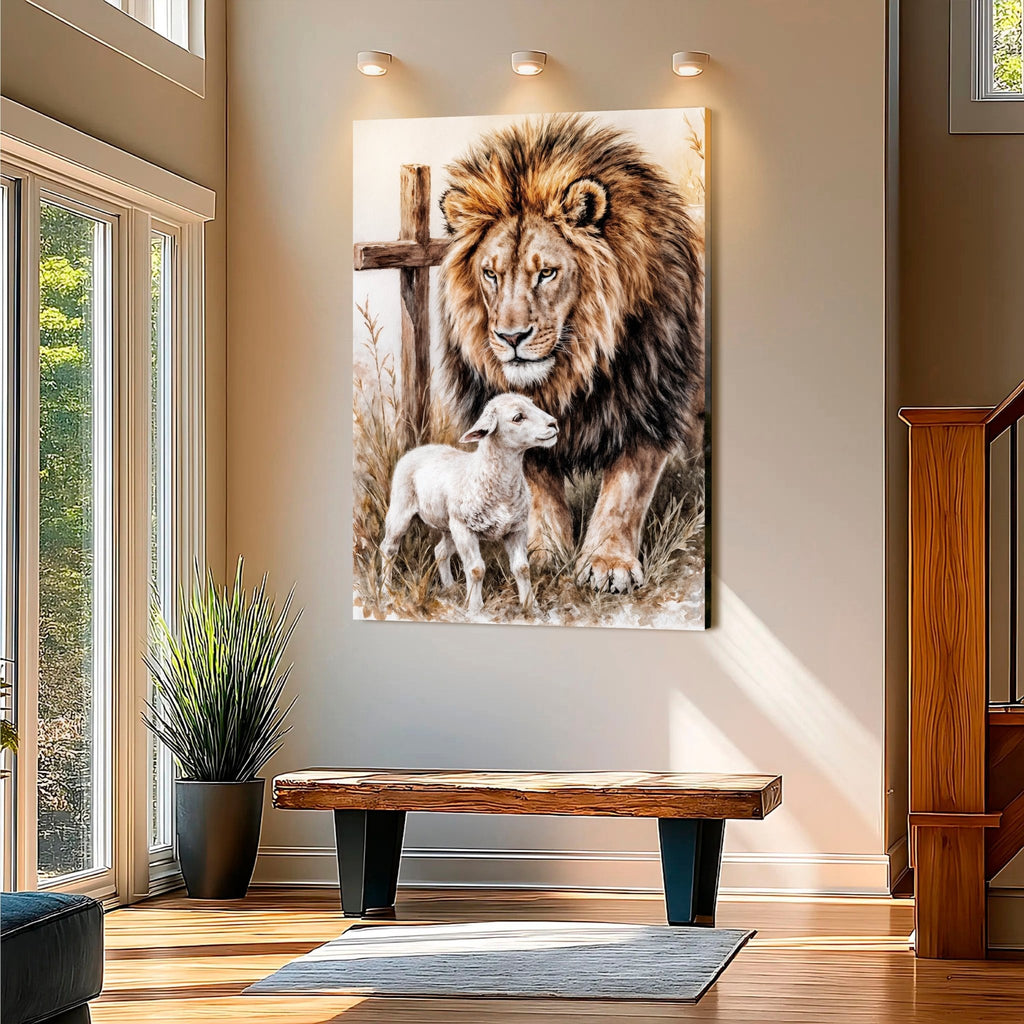 Lion And Sheep Faith Wall Art II - SNOODBANGER customs