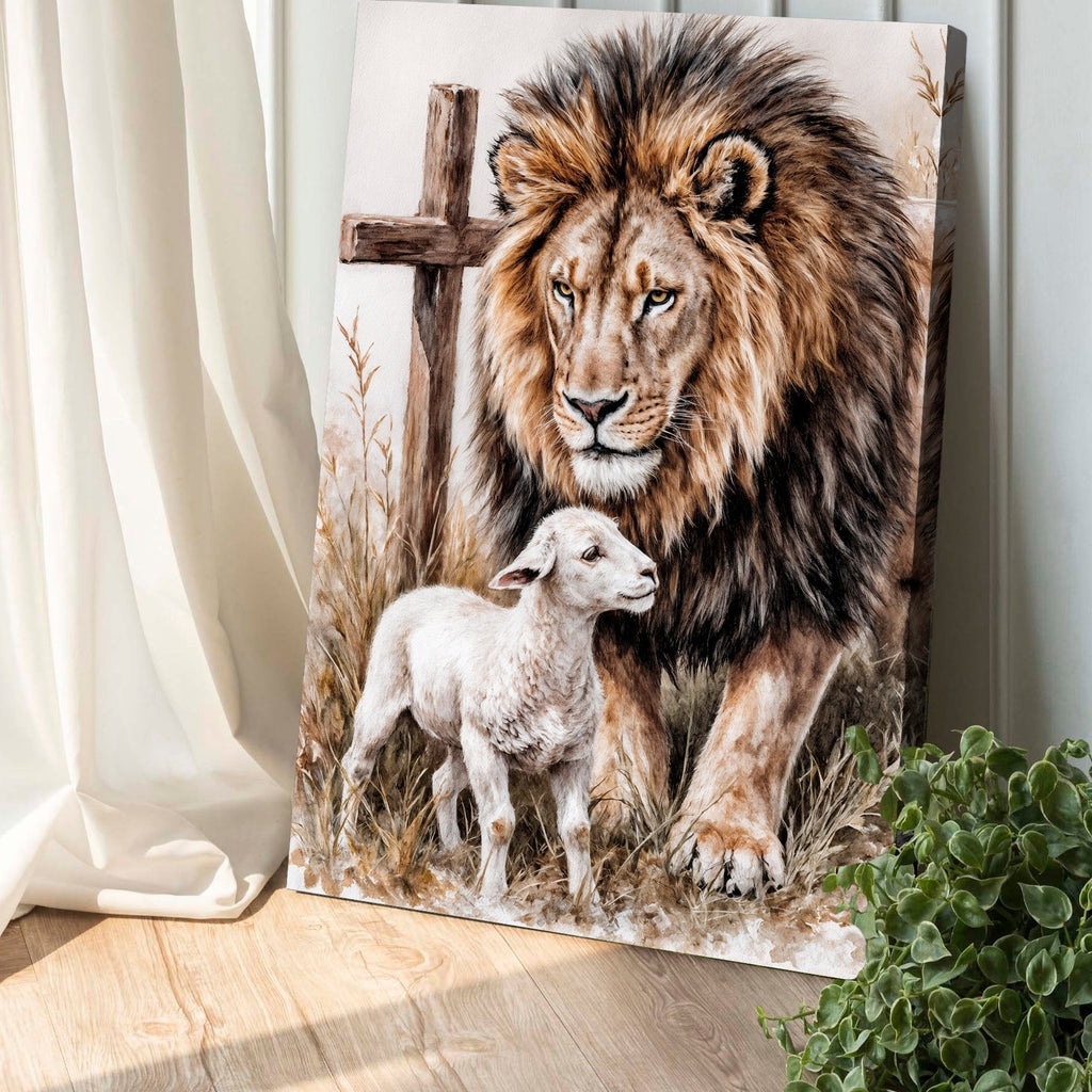 Lion And Sheep Faith Wall Art II - SNOODBANGER customs