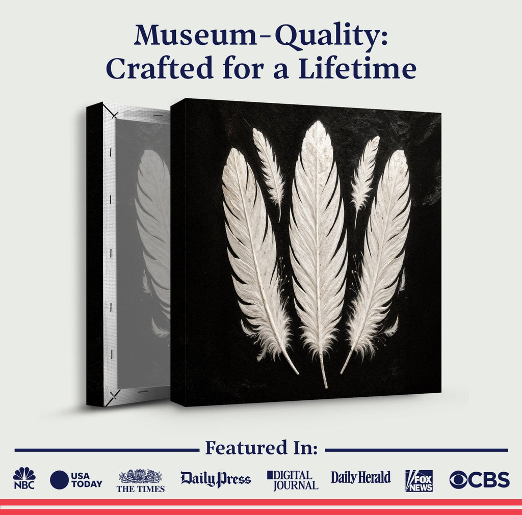 Minimalist Monochrome Feather Wall Art - SNOODBANGER customs
