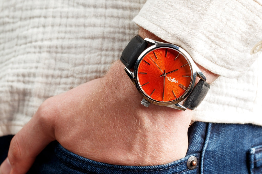 Orange Sunburst Watch - SNOODBANGER customs