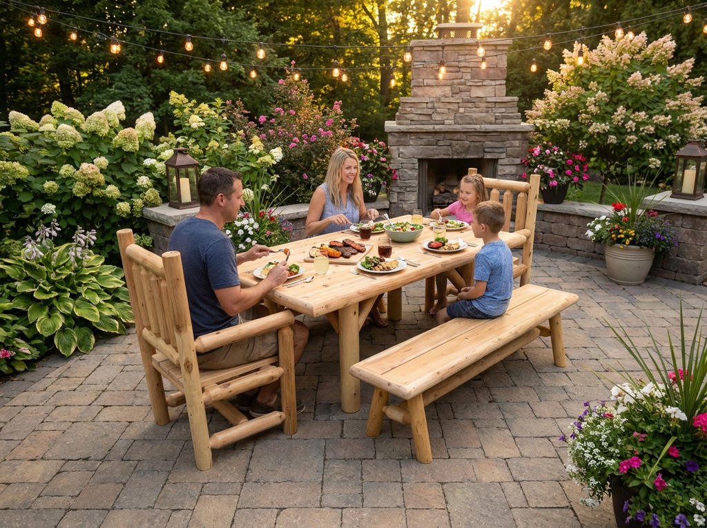 Outdoor Farmhouse Patio Table and Chairs - SNOODBANGER customs