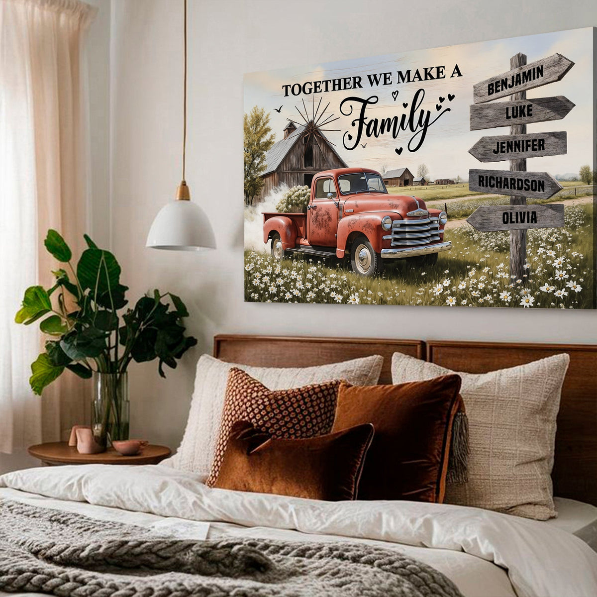 Personalized Family Farmhouse Old Truck Wall Art - SNOODBANGER customs