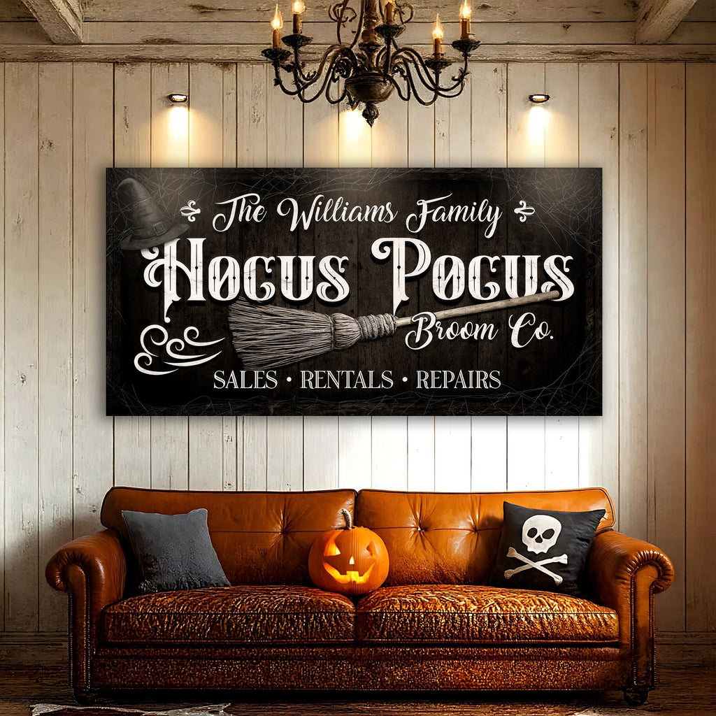 Personalized Hocus Pocus Broom Co. Wall Sign - SNOODBANGER customs