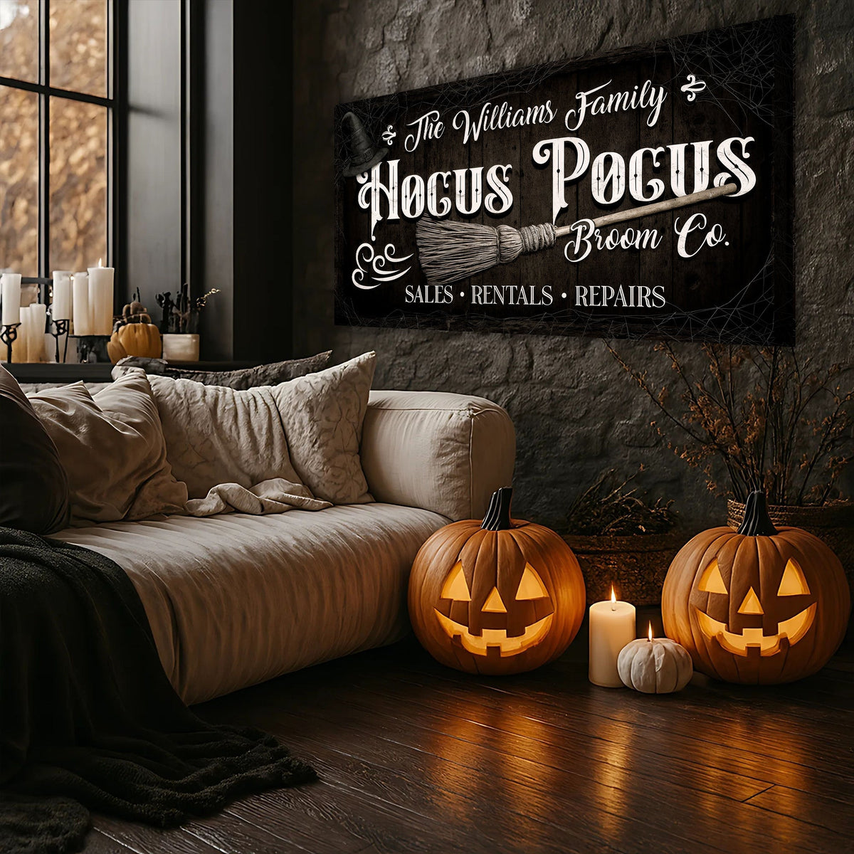 Personalized Hocus Pocus Broom Co. Wall Sign - SNOODBANGER customs