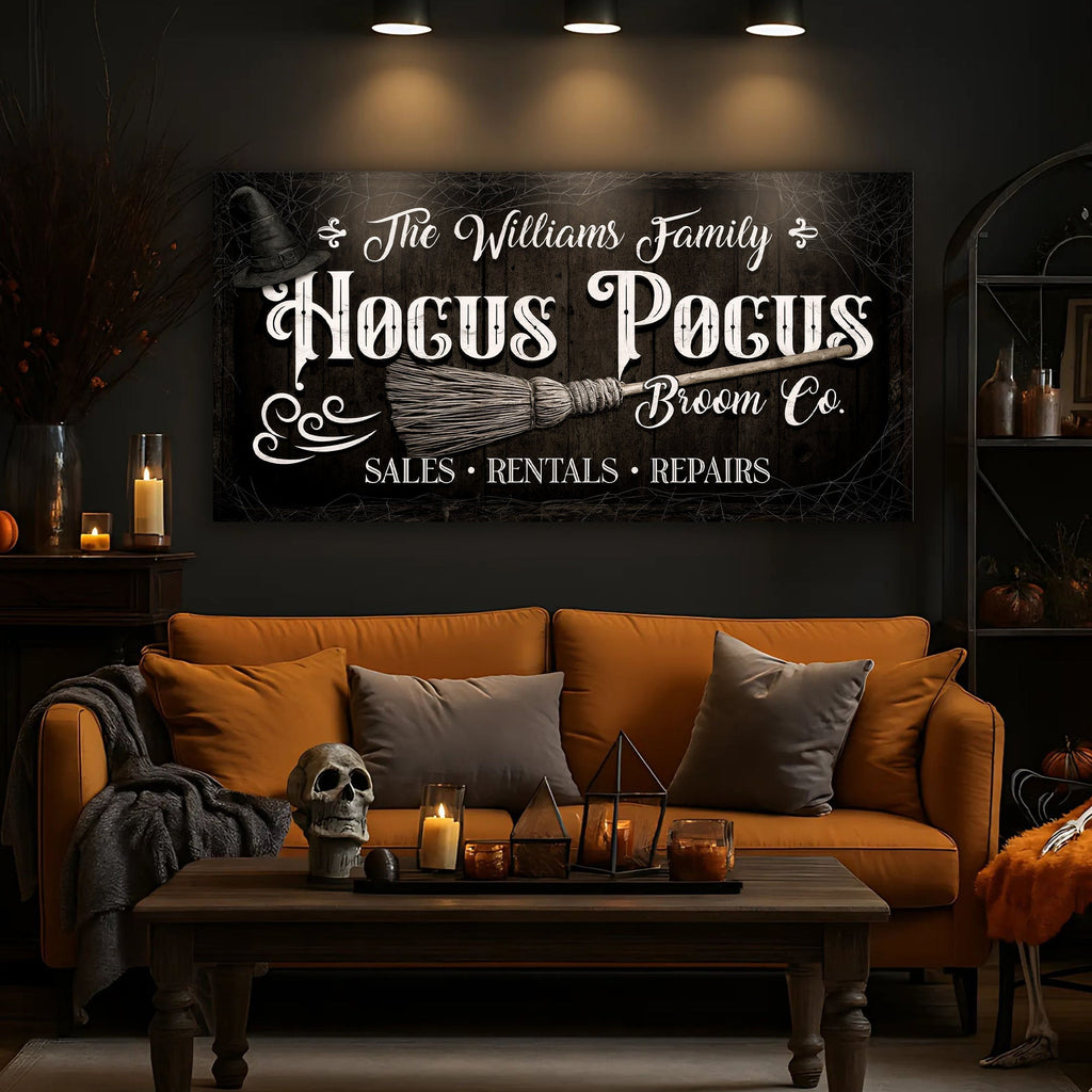 Personalized Hocus Pocus Broom Co. Wall Sign - SNOODBANGER customs