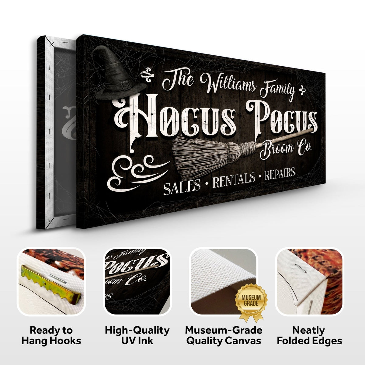 Personalized Hocus Pocus Broom Co. Wall Sign - SNOODBANGER customs