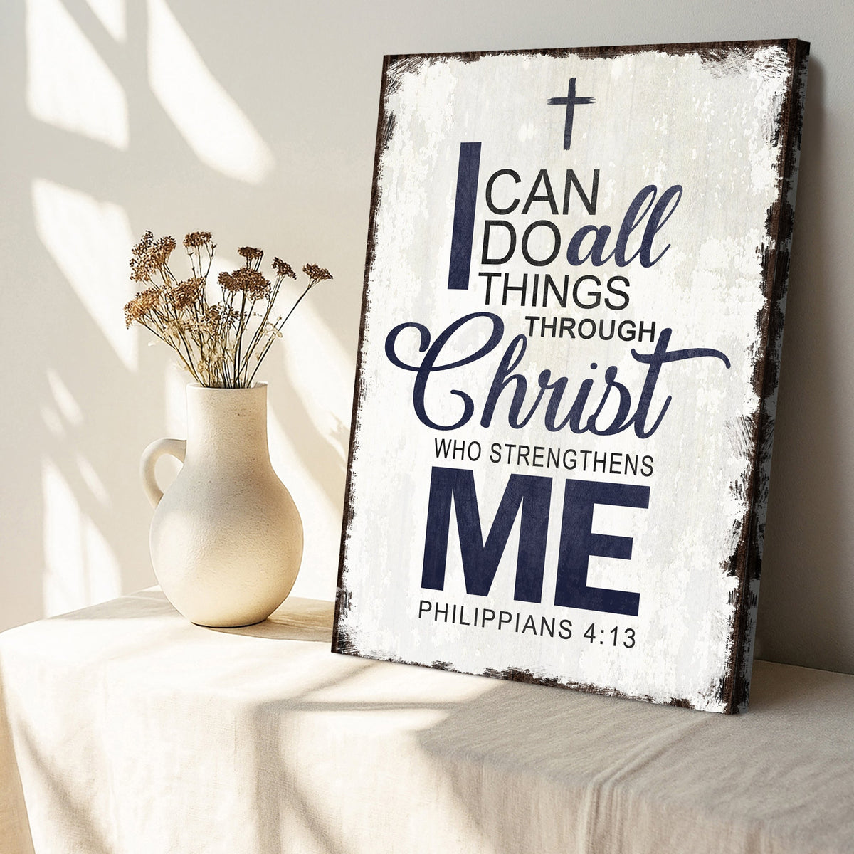 Philippians 4:13 - I Can Do All Things Through Christ Faith Sign II - SNOODBANGER customs