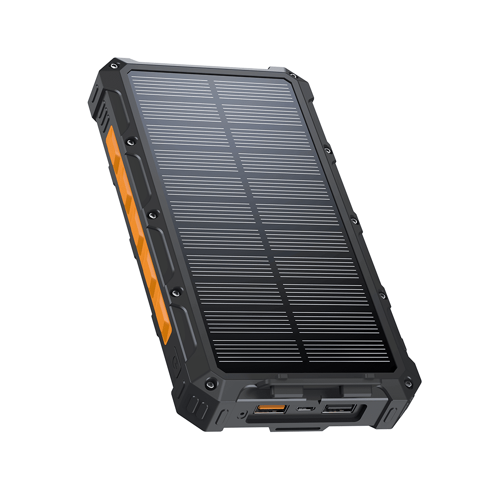 Power Bank Wireless Charger 20000mAh Fast Charging Power Bank for All Mobile Devices, Solar Portable Charger with Dual Flashlights, Carabiner - SNOODBANGER customs