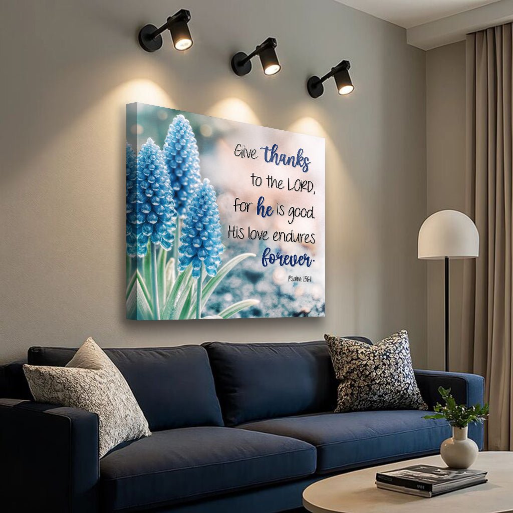 Psalm 136:1 - Give Thanks To The Lord Faith Wall Sign - SNOODBANGER customs