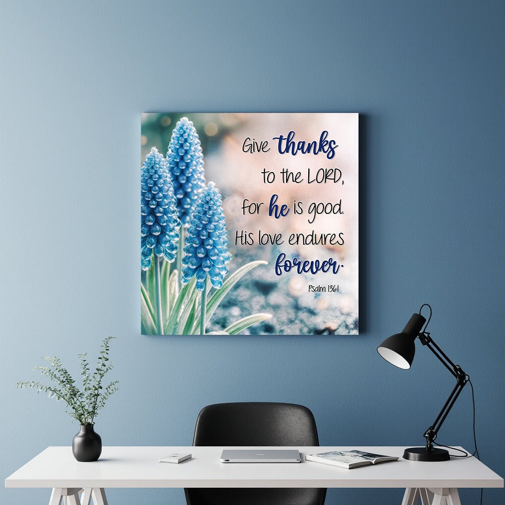 Psalm 136:1 - Give Thanks To The Lord Faith Wall Sign - SNOODBANGER customs