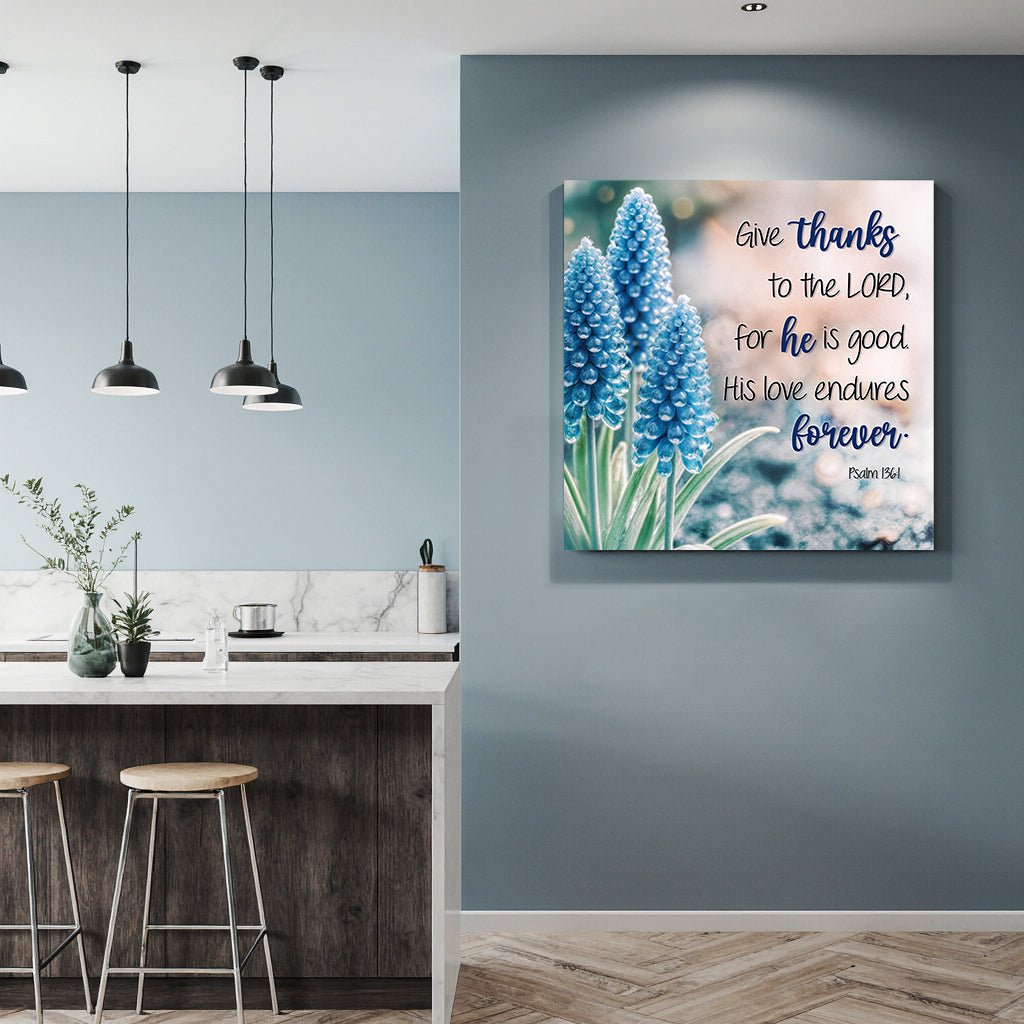 Psalm 136:1 - Give Thanks To The Lord Faith Wall Sign - SNOODBANGER customs