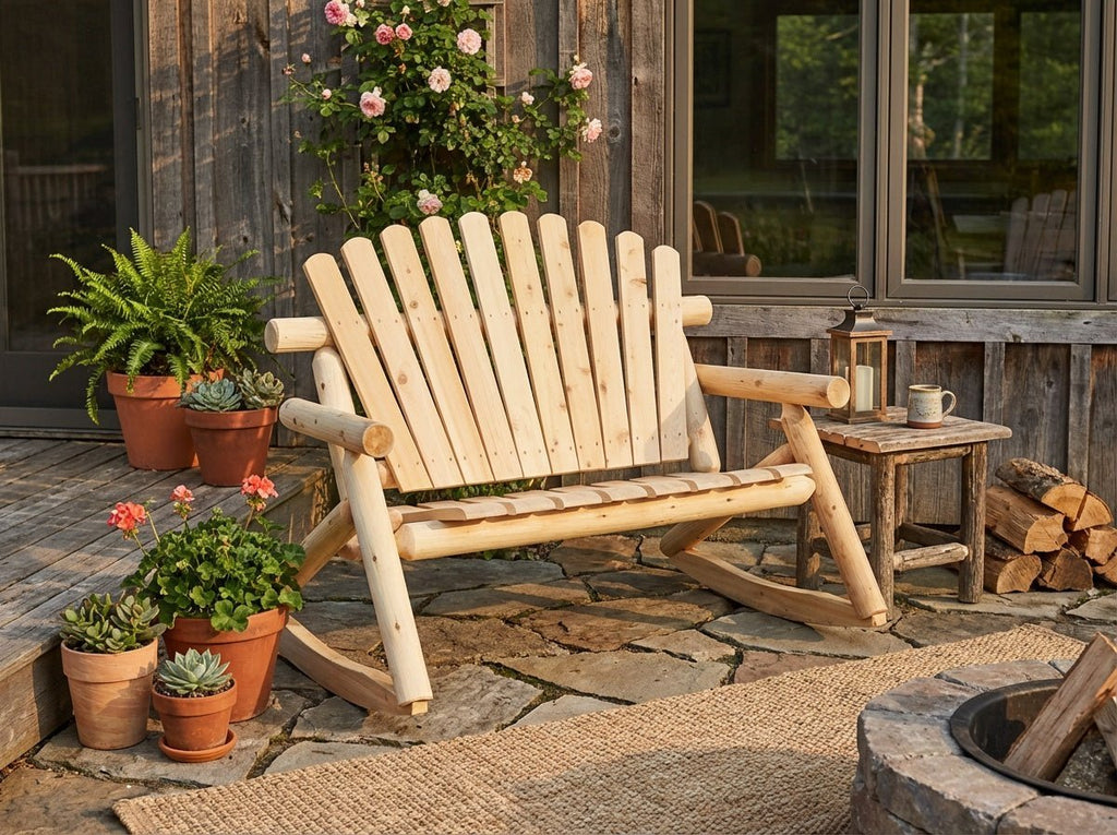 Rocking Outdoor Wooden Bench - SNOODBANGER customs