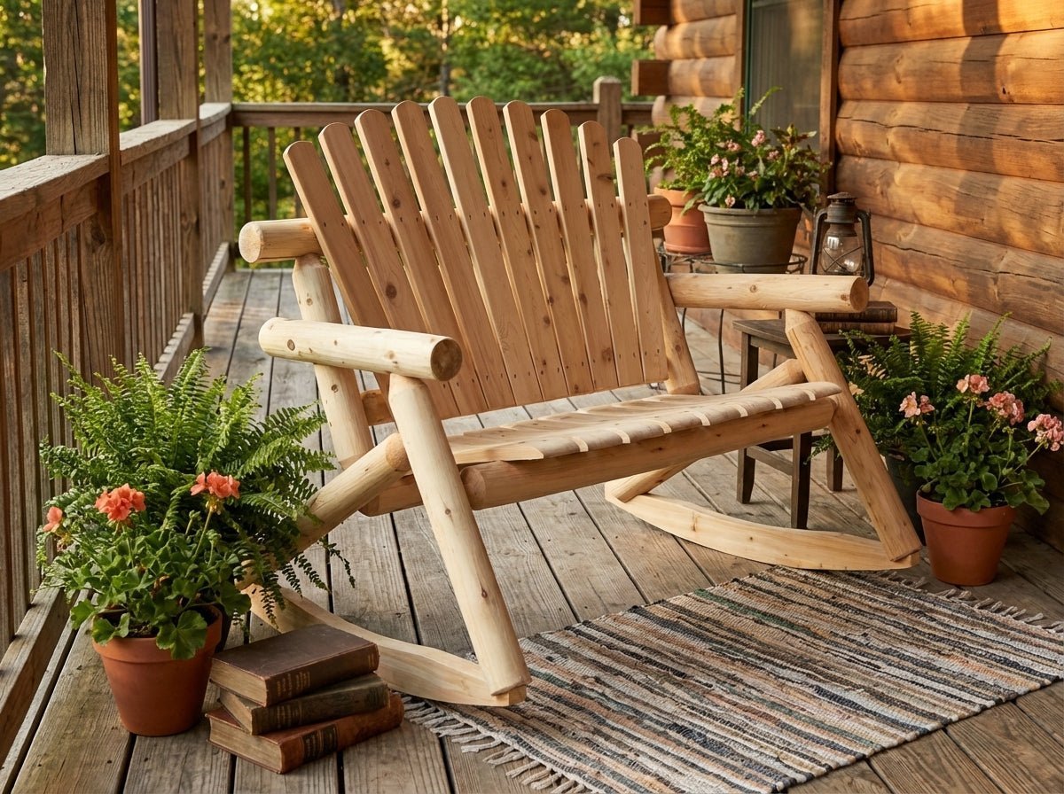 Rocking Outdoor Wooden Bench - SNOODBANGER customs