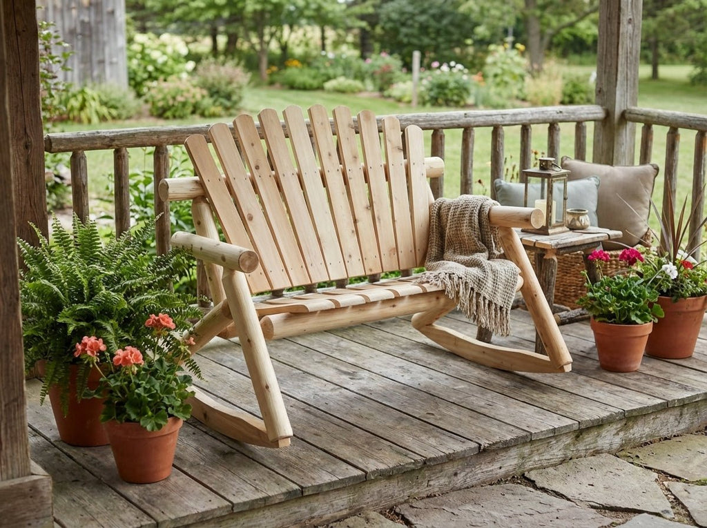 Rocking Outdoor Wooden Bench - SNOODBANGER customs