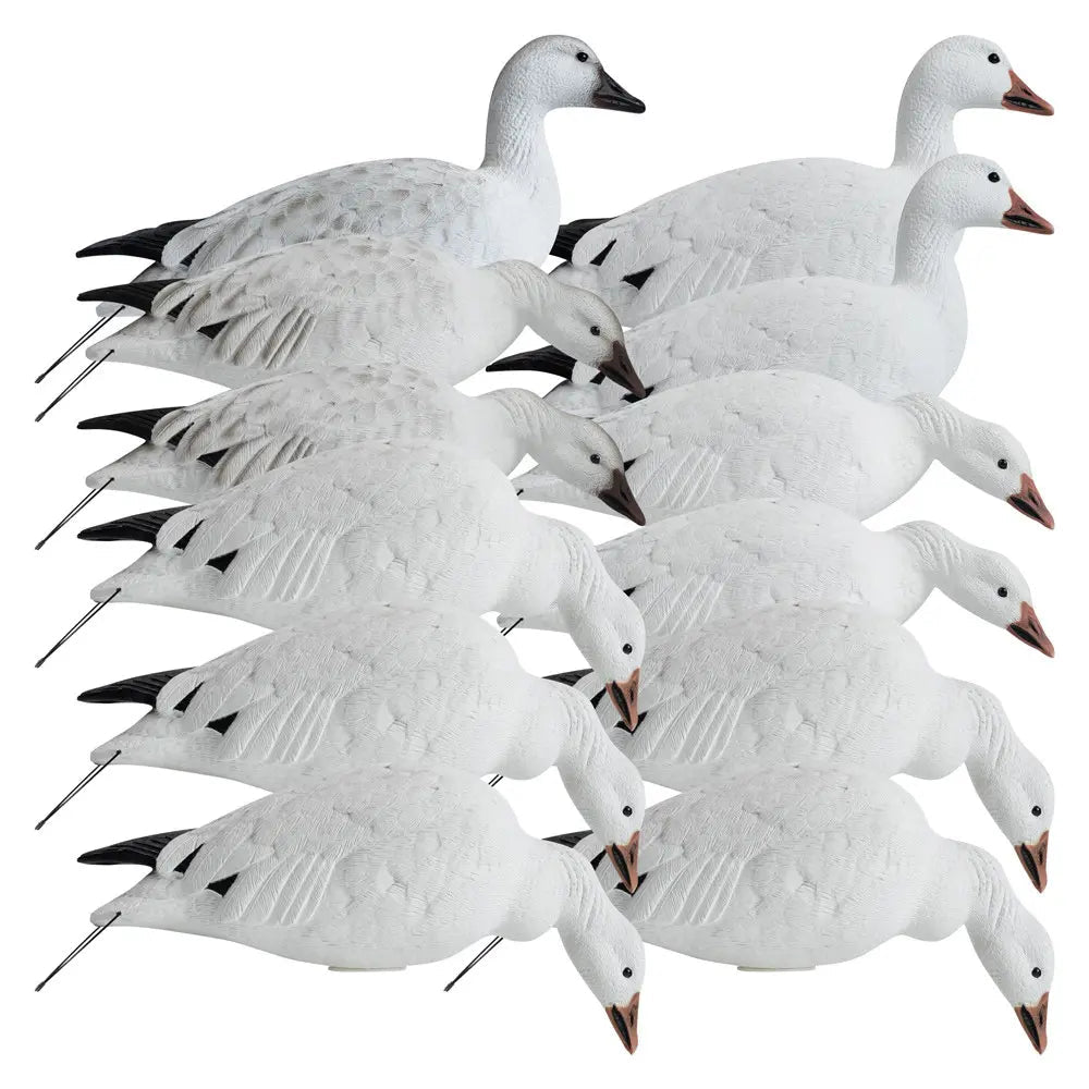 Rugged Series Full Body Snow Goose Touchdown Decoys 12-Pack - SNOODBANGER customs