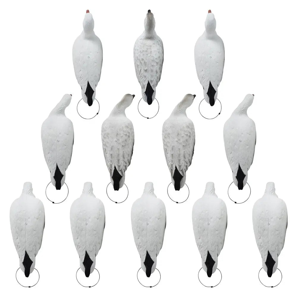Rugged Series Full Body Snow Goose Touchdown Decoys 12-Pack - SNOODBANGER customs