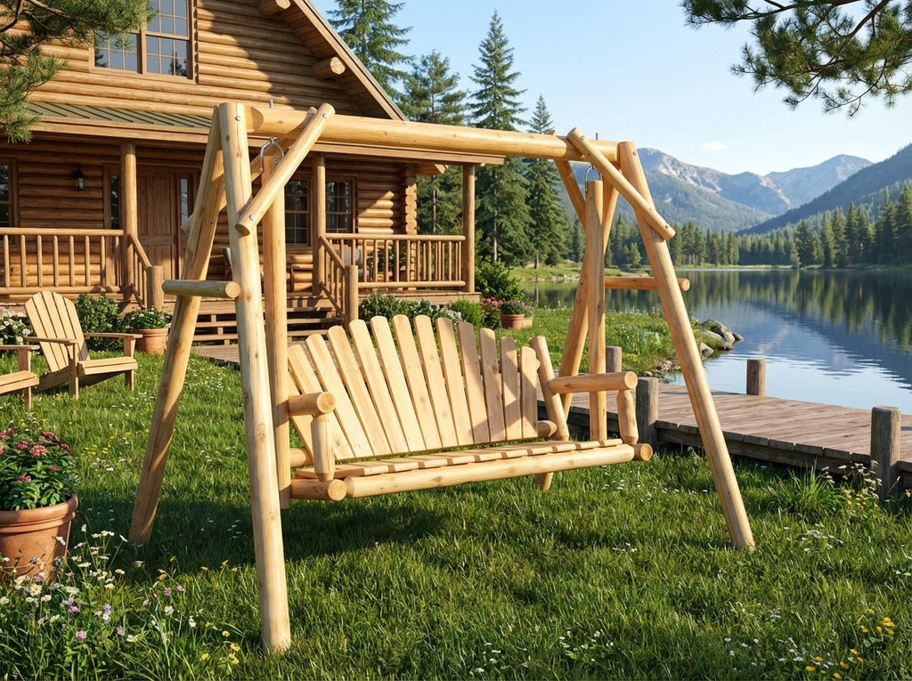 Rustic Log Swing Set - SNOODBANGER customs