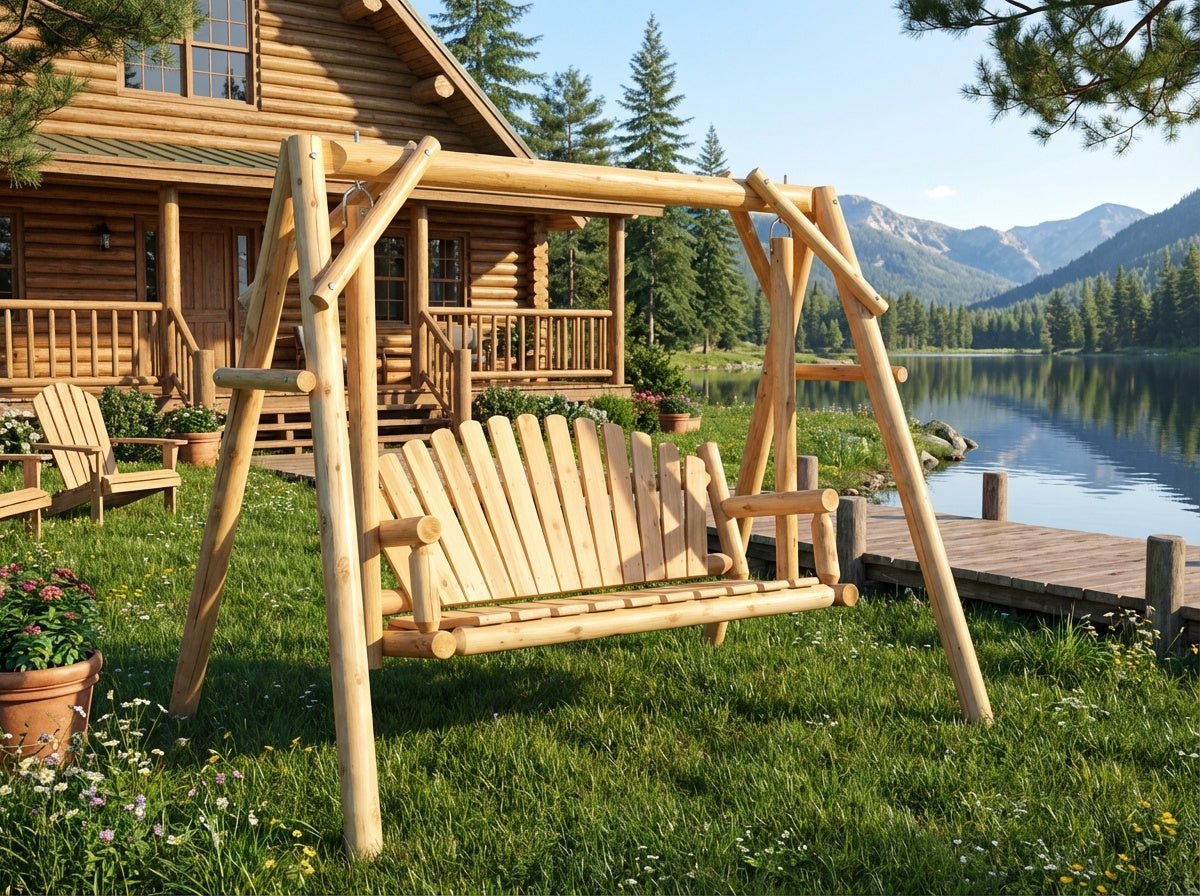 Rustic Log Swing Set - SNOODBANGER customs