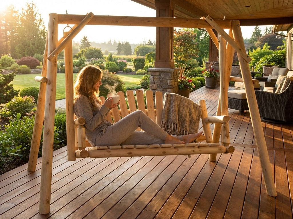 Rustic Log Swing Set - SNOODBANGER customs