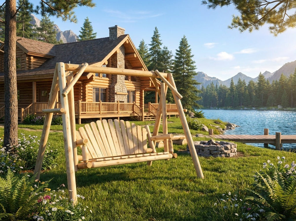 Rustic Log Swing Set - SNOODBANGER customs