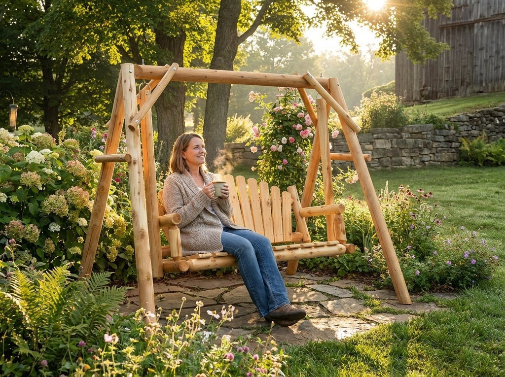 Rustic Log Swing Set - SNOODBANGER customs
