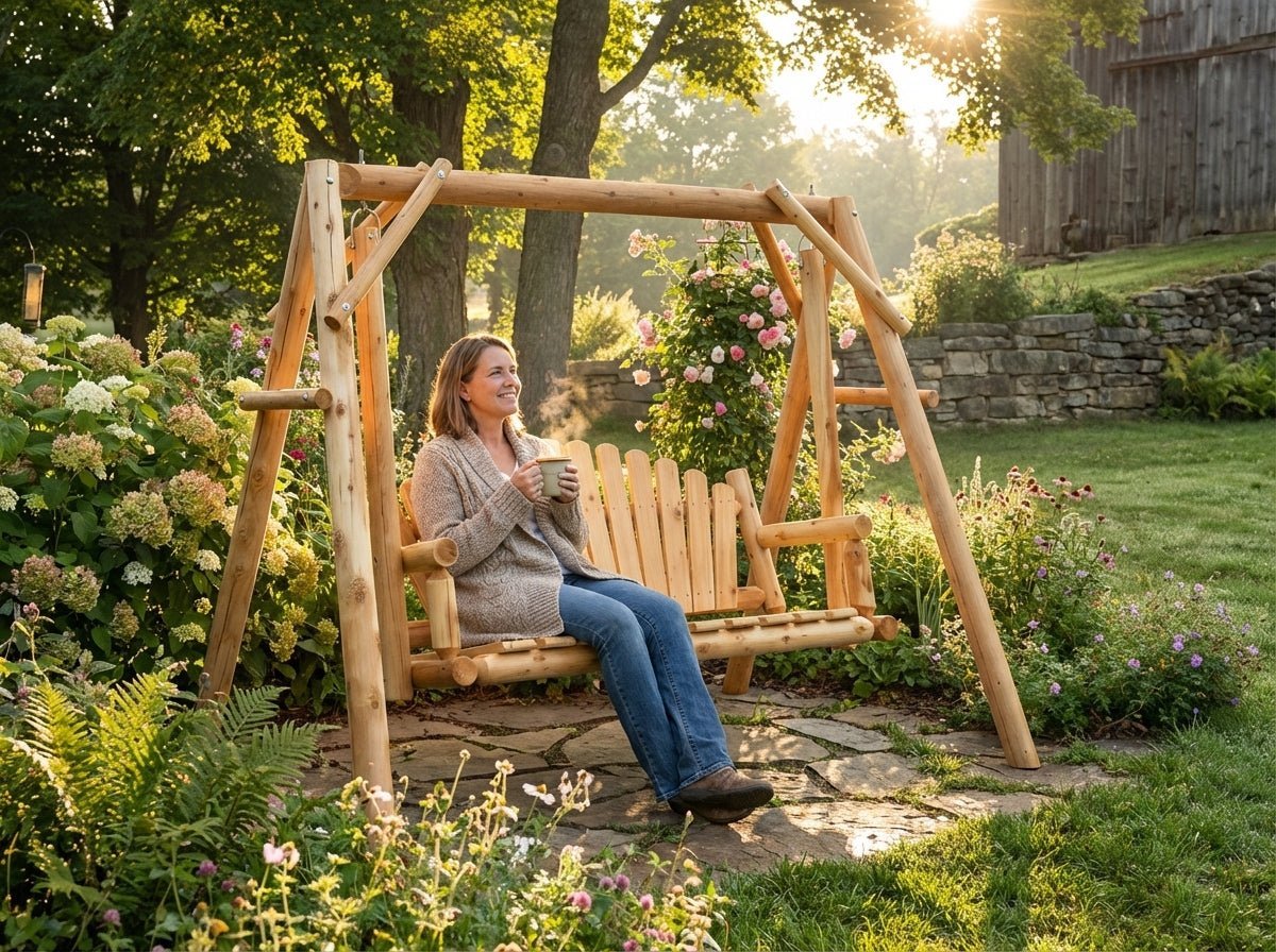 Rustic Log Swing Set - SNOODBANGER customs