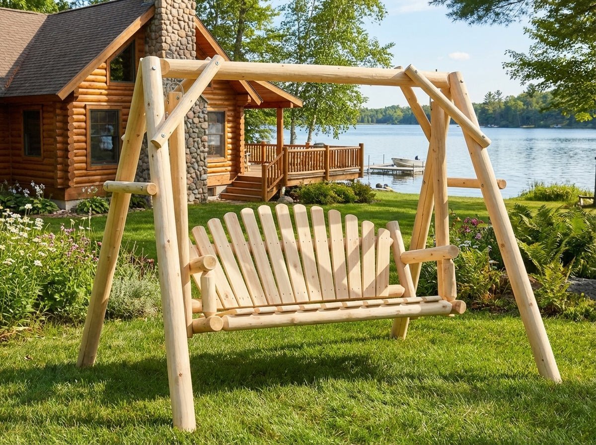 Rustic Log Swing Set - SNOODBANGER customs